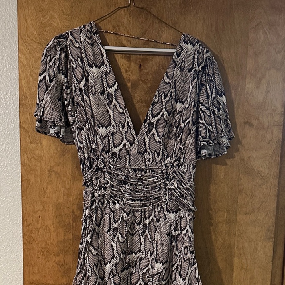 AFRM Black and Gray Asymmetrical Dress